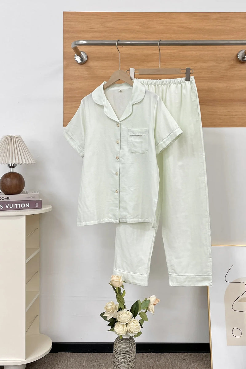 Thin Pajamas for Lady Two-Piece Women's Set Pure Cotton Short Sleeve Pijama Pajamas Woman Night Clothes Summer Clothes Sleepwear