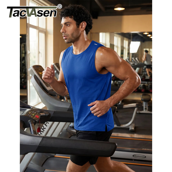 TACVASEN Mens Lightweight Tank Tops Quick Dry Fitness Workout Sleeveless Shirts Summer Muscle Gym Vest Athletic Tank Tops USsize