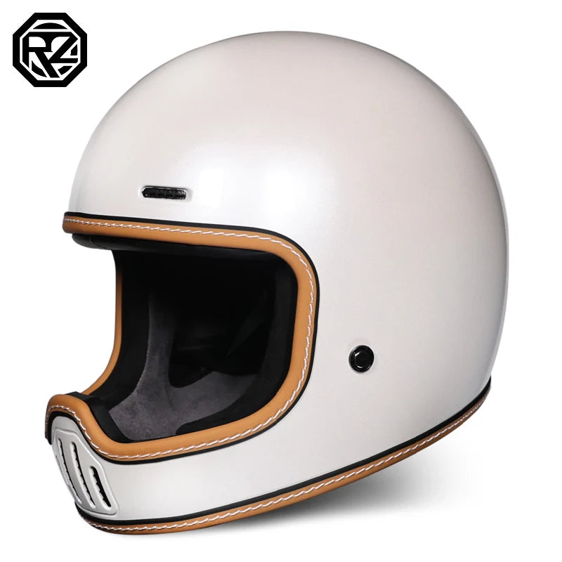 ORZ Retro Motorcycle Helmet Full Face Cruising Motorcycle Helmet Four Seasons Couple Street Pig Nose Helmet DOT Approved 729