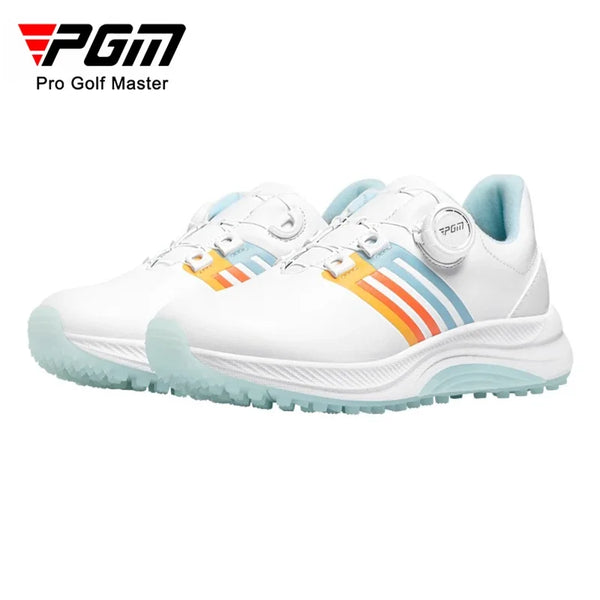 PGM Children's Golf Shoes for Teenagers Waterproof Anti Slip Wear-resistant Girls' Knob Shoelaces Boys' Sports Sneakers XZ427