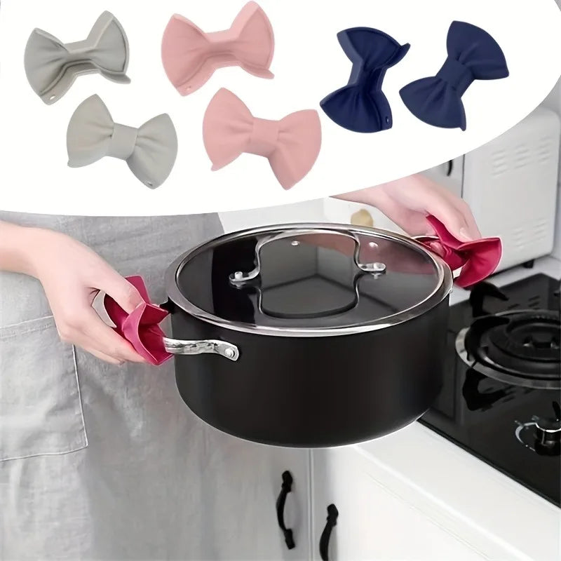1pair Creative Cartoon Bow Non-Slip Kitchen Clip, Safe And Harmless When Cooking Foods, Preventing Accidental Slips