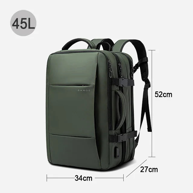 BANGE Aesthetic Men Business Backpack School Expandable USB Bag, Large Capacity 17.3 Laptop Waterproof Fashion Travel Backpack