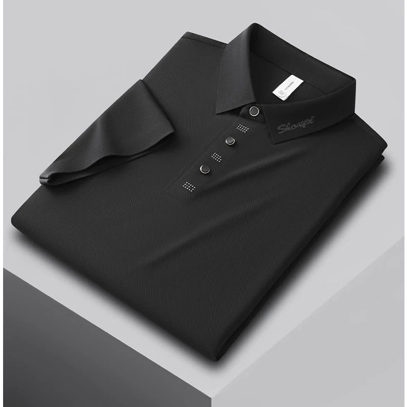 Men's Antibacterial Cooling Polo Shirt - UPF 50+ Sun Protection, Moisture Wicking & Odor Resistant, Quick-Dry Sport Top