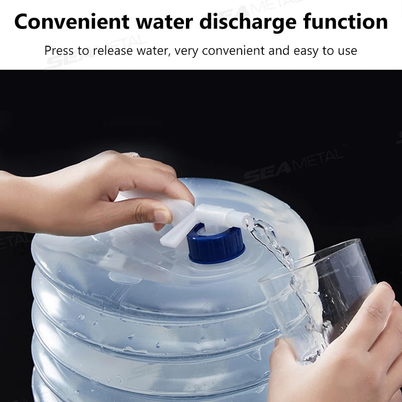SEAMETAL 5L-15L Car Collapsible Bucket Portable Bottle Container Water Storage Bottle Bucket for Camping Outdoor Car Accessories