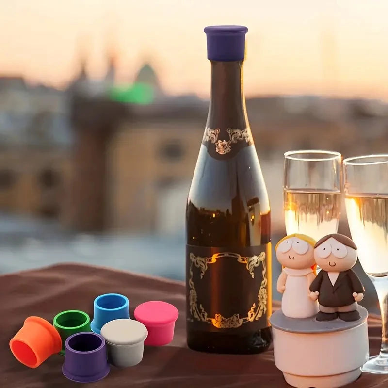 Silicone Wine Stopper Reusable Leak-Proof Cap, Universal Fit for Xmas Bday NYE Gift