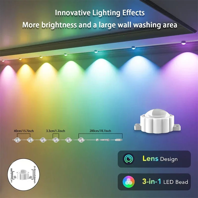 RGB Eaves Lights Bluetooth Permanent Outdoor Lighting Lights Music Sync Timer IP67 Waterproof String Party Home Holiday Decor