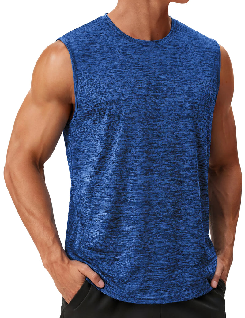 TACVASEN Mens Summer Quick Dry Tank Tops Lightweight Fitness Gym Workout Stretch T-Shirt Soft Comfort Outdoor Running Tee Vest