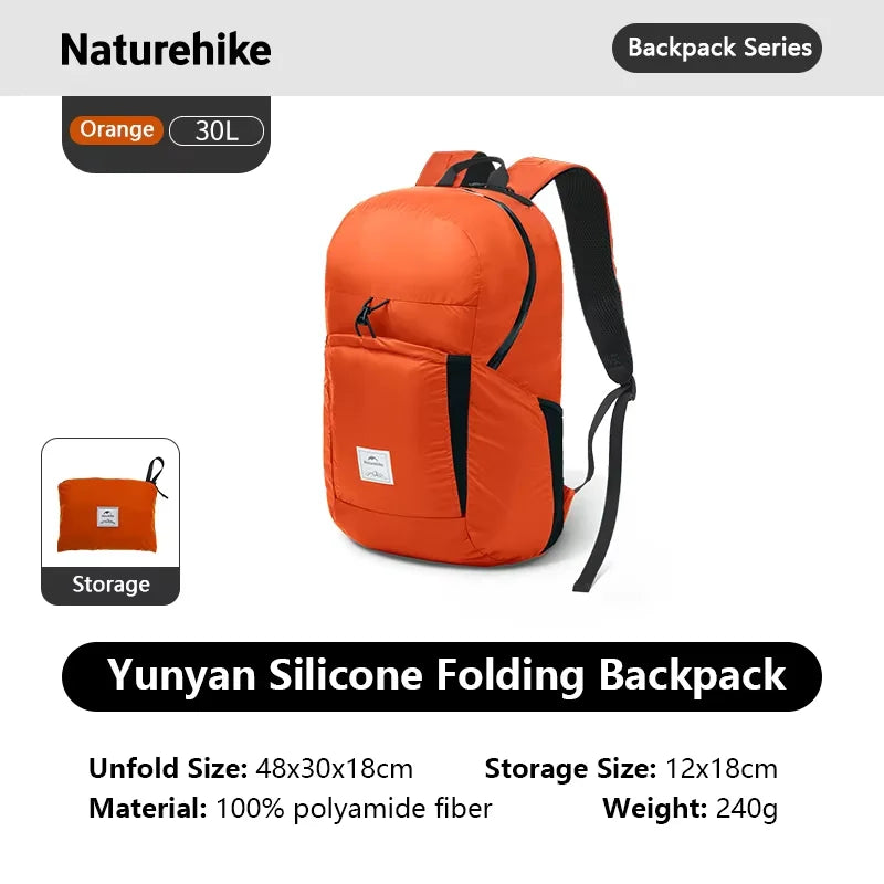 Naturehike 18L 22L 25L 30L Silicone Folding Backpack Lightweight Portable Waterproof Outdoor Camping Hiking Shoulder Skin Bag