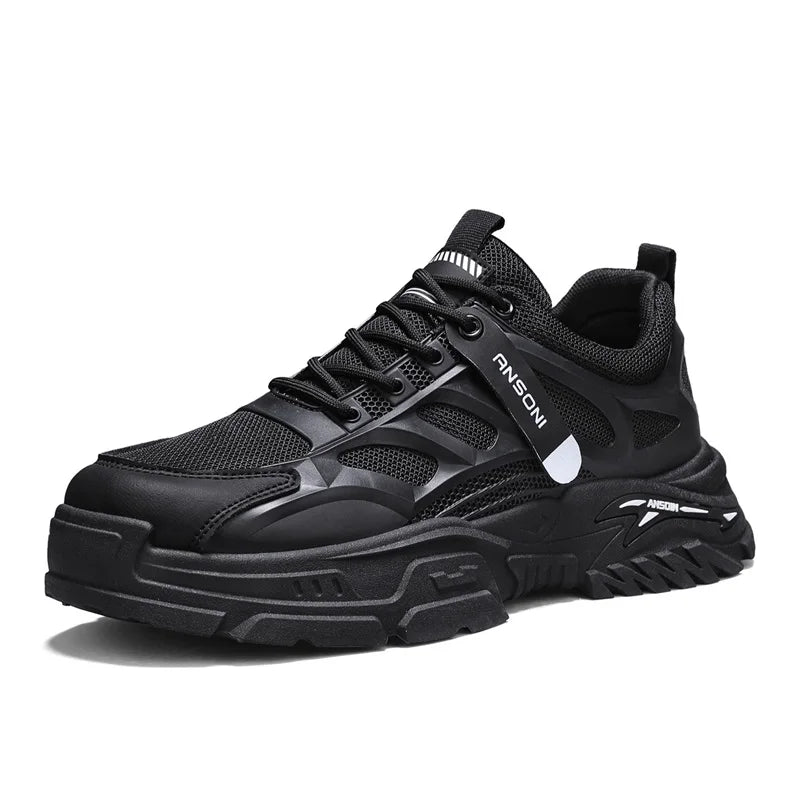 Men's thick-sole sports casual shoes spring summer soft-sole anti-slip breathable outdoor running shoes students tide sneakers