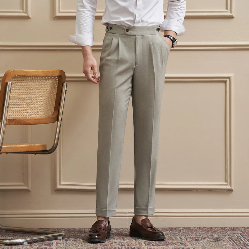 Neapolitan-Style Men‘s Cuffed Ankle Trousers | Slim Fit | Spring/Summer New Arrival