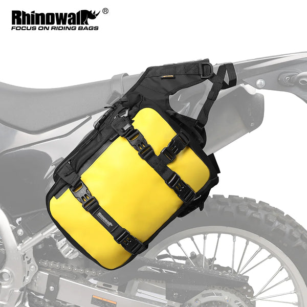 Rhinowalk កាបូបចំហៀងម៉ូតូ 2 ដុំ និងបាតកាបូបសម្រាប់ដាក់លើកែបម៉ូតូ ធន់នឹងទឹក 6L/8L/10L/15L សម្រាប់ម៉ូតូភាគច្រើន