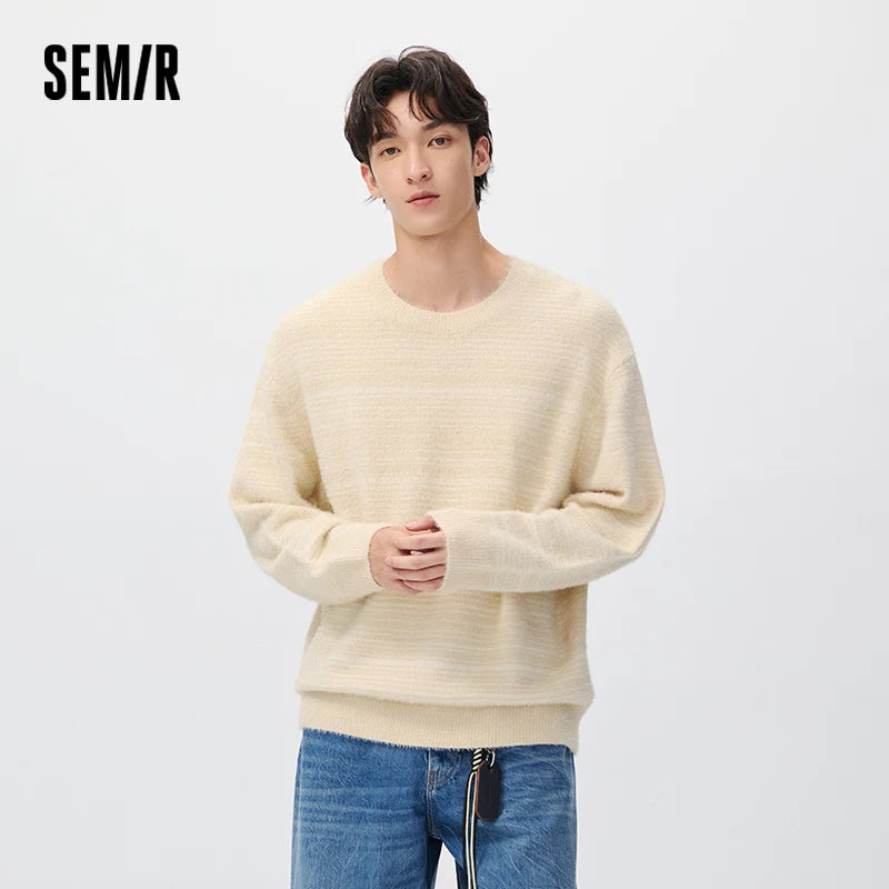 អាវយឺតប៉ាក់ Semir សម្រាប់បុរស កមូល ស្រាល ទន់ ពាក់ប្រចាំថ្ងៃរដូវរងាថ្មី ឆ្នាំ២០២៦ ស្ទីលទីក្រុង ធម្មតា សម្លៀកបំពាក់ប្រចាំថ្ងៃ