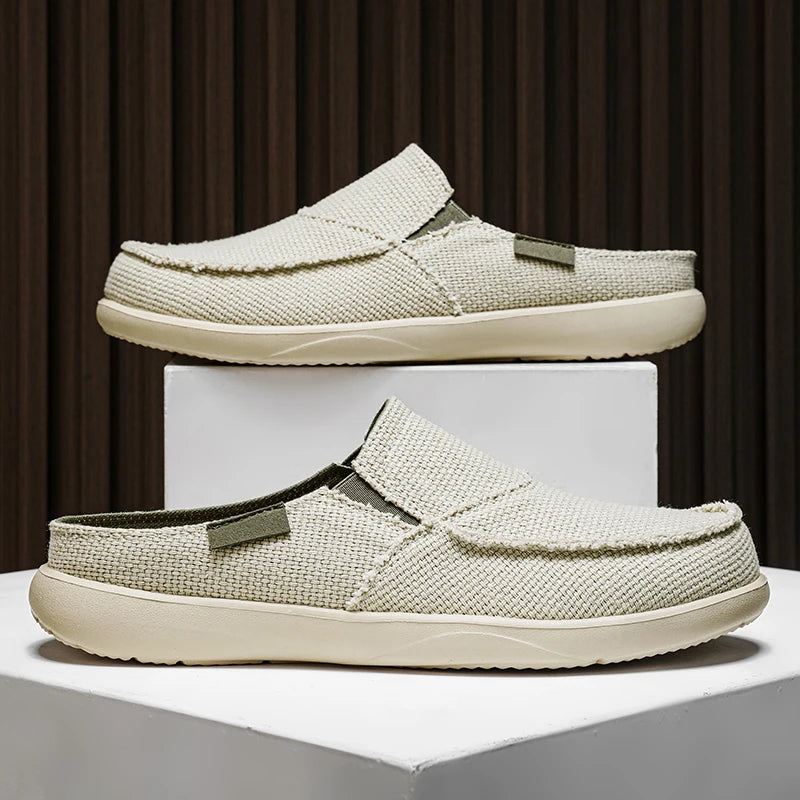 Mens Walking Shoes Ultra Light Mesh Breathable Half Slippers Summer Daily Commuting Versatile Casual Shoes 2025 New Hot Selling