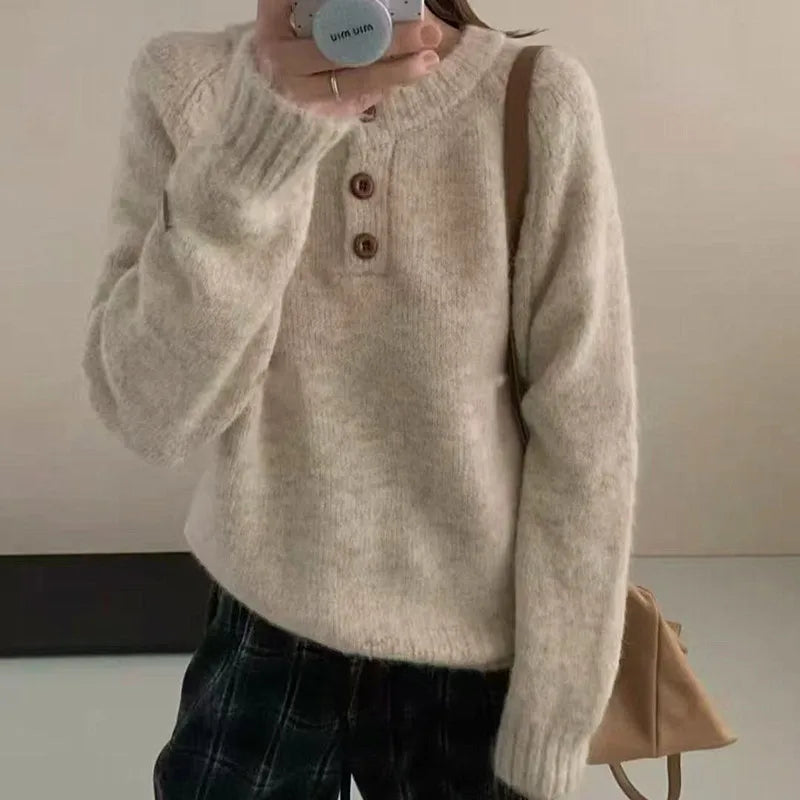 Korean Woman Clothes New Autumn Winter Knitwear Tops Long Sleeve Warm Pullover Blouse Spring Sweater For Women Knit Jumper