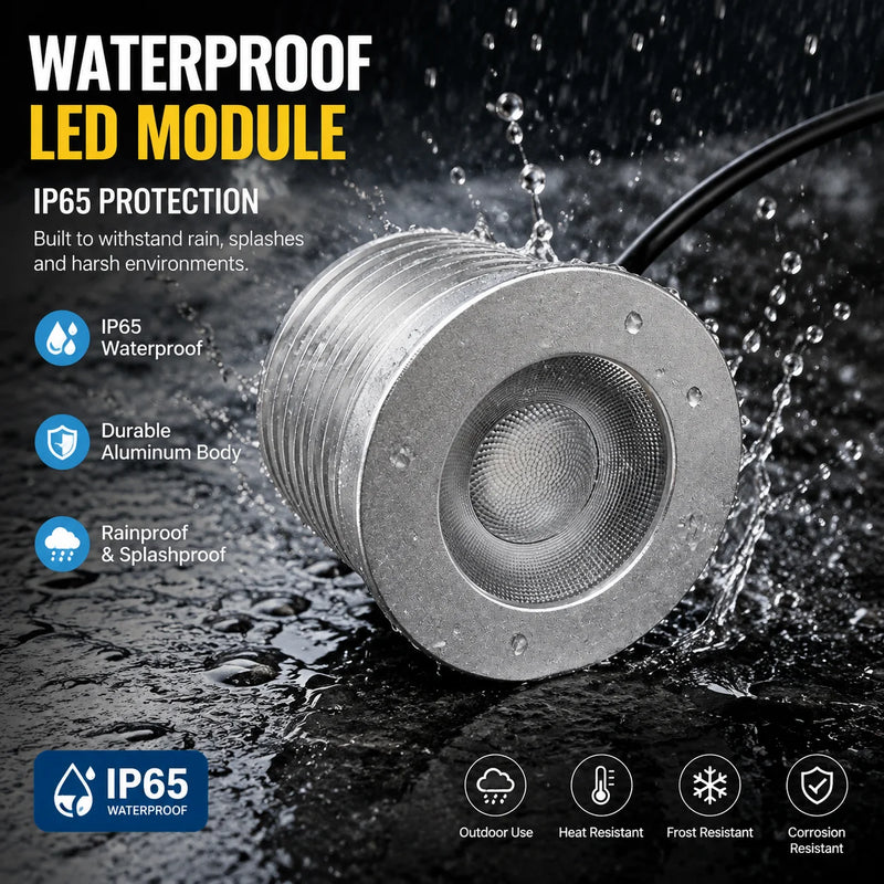 JOYINLED 9W IP65 Waterproof LED Spotlight Module, Dimmable Downlight Bulb 3000K-6000K CCT for Bathroom & Hotel Lighting