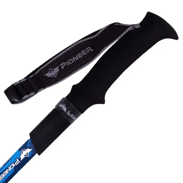 PIONEER 2pcs Carbon Fiber Folding Trekking Poles Ultralight Adjustable Collapsible Travel Hiking Nordic Walking Sticks XDL007