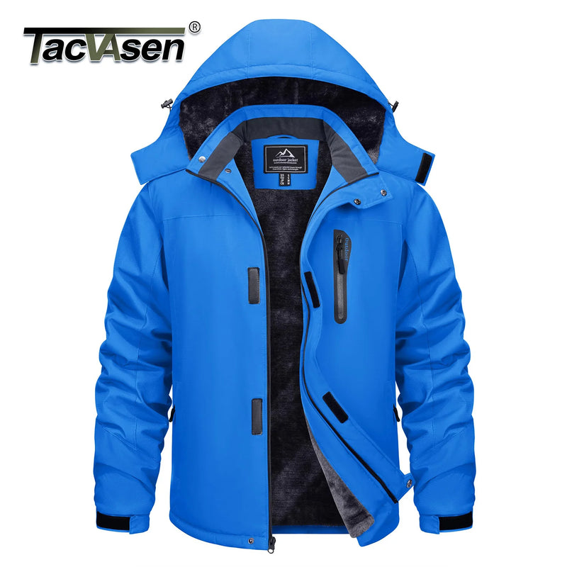 TACVASEN Winter Thicken Ski Snowboard Jacket Mens Fleece Waterproof Hiking Jackets Outdoor Mountain Trekking Windbreaker Parka
