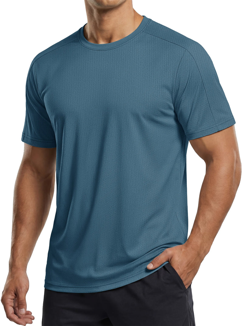TACVASEN Mens Workout Shirts Mesh Cool Athletic Dry Fit Short Sleeve Running T-Shirts Gym Moisture Wicking Performance Tee Tops