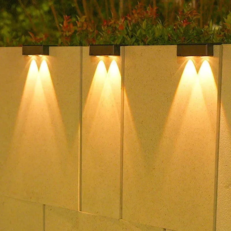 Wireless LED Solar Wall Lamp IP65 Waterproof Solar Step Light Garden Fence Stairs Deco Square Outdoor Atmosphere Lighting