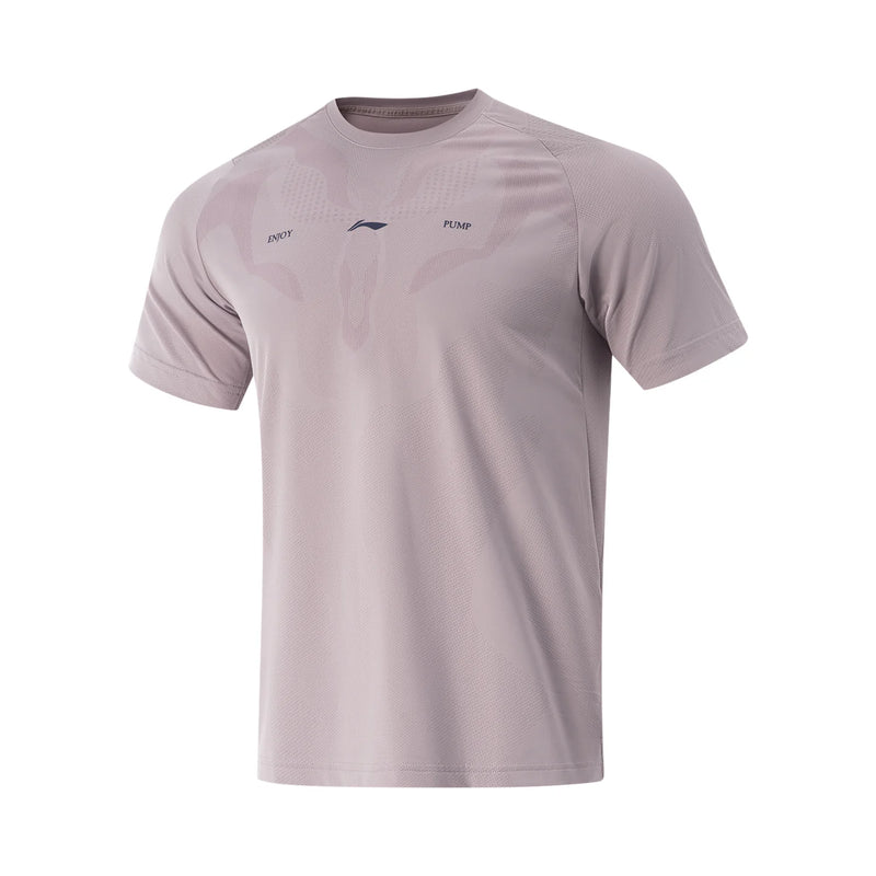 អាវយឺតហ្វឹកហាត់បុរស Li-Ning AT DRY ULTRA 89% Polyester 11% Elastane ទំហំធម្មតា មានខ្យល់ចេញចូលបានល្អ អាវយឺតកីឡា LiNing ATSV125