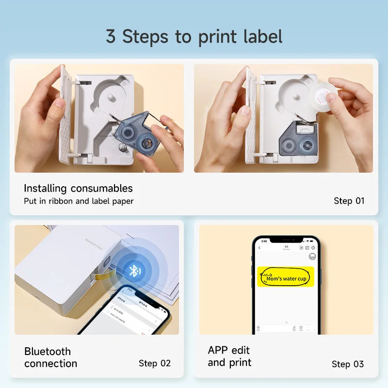 Niimbot N1/B18 Thermal Transfer Label Sticker Printer Mini Label Maker With Ribbon PET Papers For Jewelry Store Cable Cosmetics