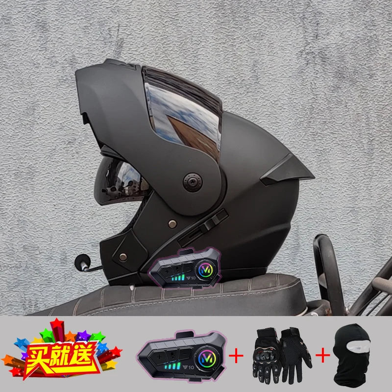 Motorcycle Bluetooth Helmet High Quality Flip Helmet Abs Full Face Motorcycle Helmet Racing Helmet Dot Approved