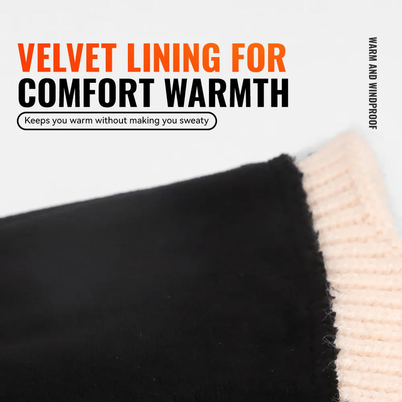 WRELS Winter Fleece-Lined Earflap Beanie Hat Thermal Windproof Knit Cap for Men Women Outdoor