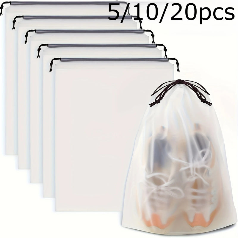 5/10/20pcs Travel Shoe Storage Set Portable, High-Quality, Transparent Organizer Bags for Easy Packing