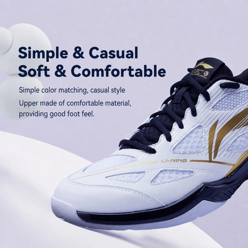 ស្បែកជើងវាយសី Li-Ning Unisex JF LITE មិនស្អិត មានខ្យល់ចេញចូលបានល្អ ស្បែកជើងហ្វឹកហាត់ប្រចាំថ្ងៃសម្រាប់បុរស និងស្ត្រី AYTU025