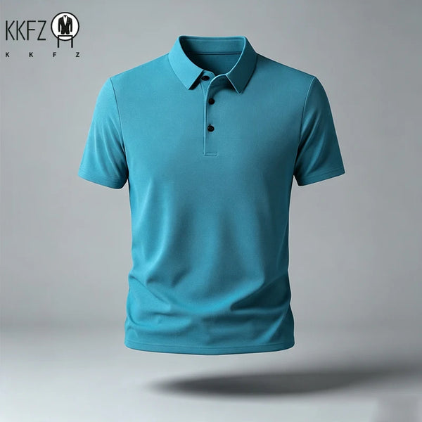 Men Regular Fit Short Sleeve Polo Shirt Lapel Collar Skin���Friendly Fabric For Street Style And Office Daily Commute Scenes