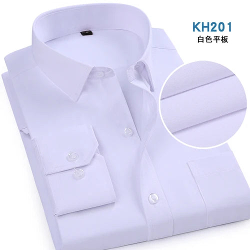 Men's Bright Red Long-sleeved Shirt, Single-breasted Square Collar Shirts Business / Wedding / Party Casual Shirt Blue White 6XL