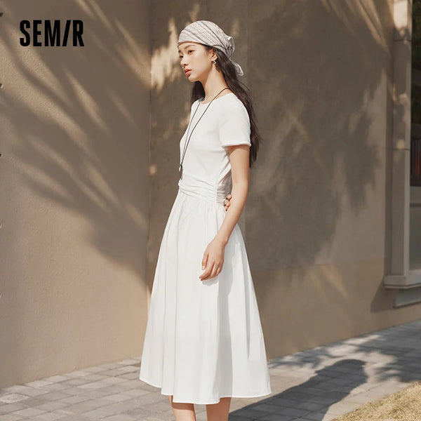 រ៉ូបស្ត្រី Semir 2026 កអាវមូល ចង្កេះត្រជាក់ រចនាបថទីក្រុង សាមញ្ញ ទន់ មានផាសុកភាព ពាក់ប្រចាំថ្ងៃ ទាន់សម័យ
