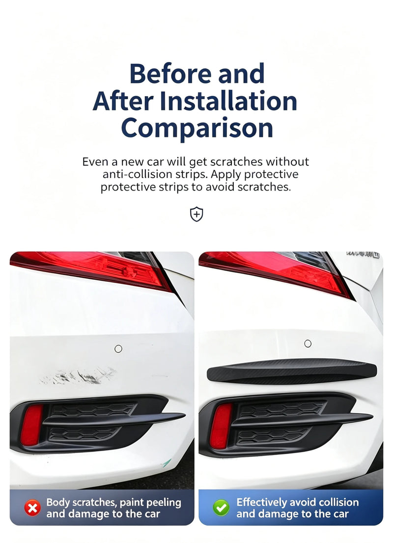 2pcs Car Bumper Protector Strip Guard Corner Protection Strips Scratch Protector Crash Anti Collision Auto Accessories