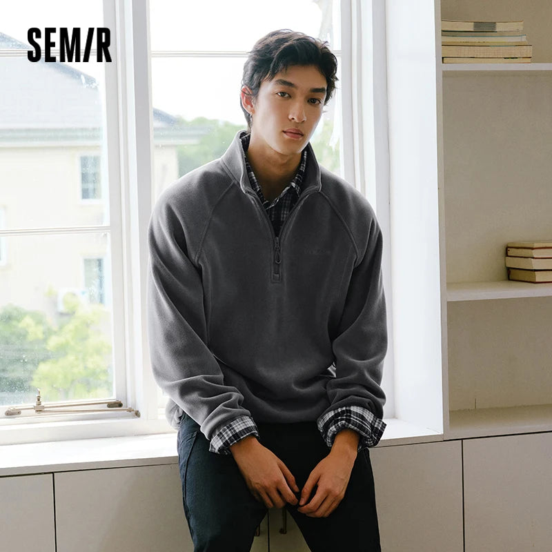 Semir Men Sweatshirt Antistatic Fabric Warm Insulation 2026 Winter Everyday Wear Soft Comfort Casual Style Clean Silhouette