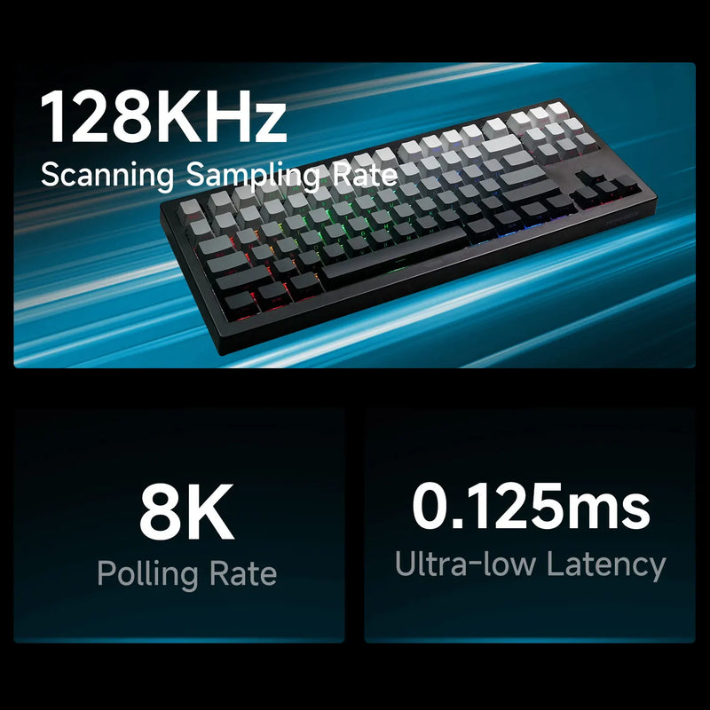 Akko x Monsgeek FUN87 HE Magnetic Keyboard 88 Keys 80% TKL Layout ARGB RT0.005mm 8K USB Wired Custom Gaming Mechanical Keyboard