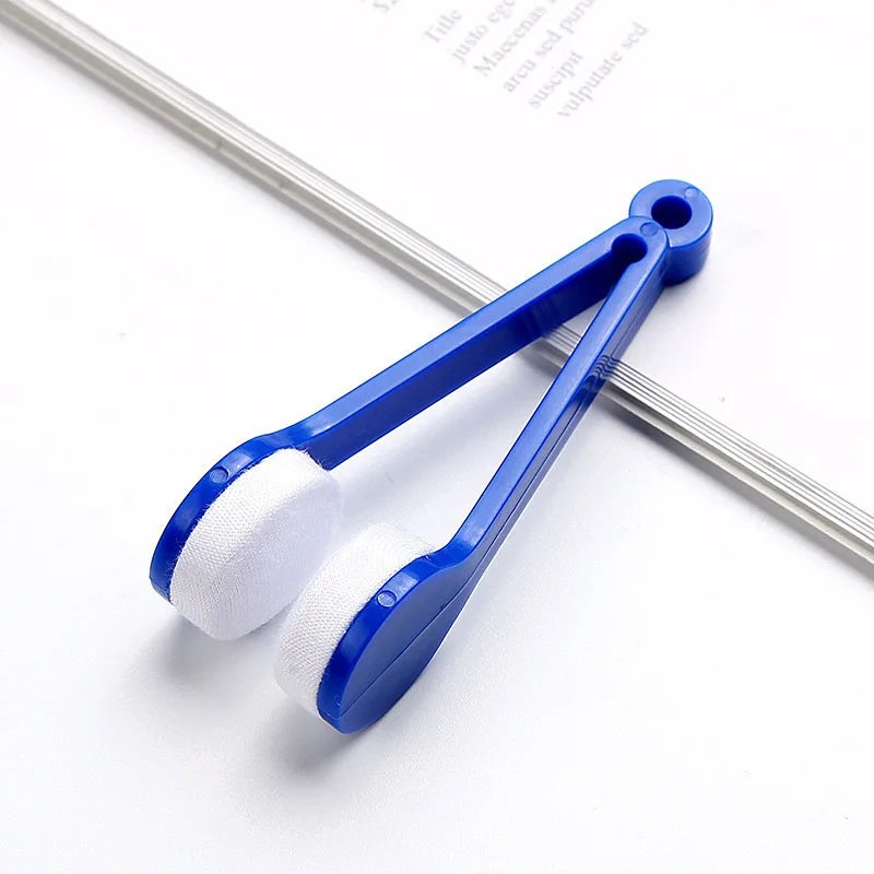 Suede Portable Glasses Cloth Handy Cleaning Wiping Tool with Clip Scratch-Free Lens Care