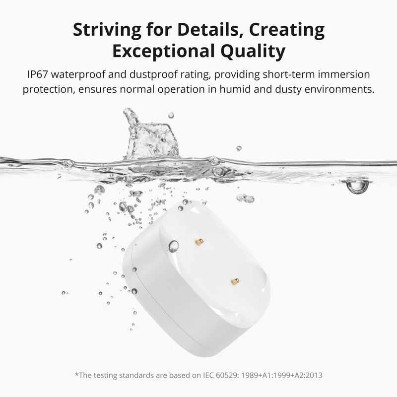 SONOFF SNZB-05P Zigbee Smart Water Leak Sensor Leaking&Dripping Detection Real-time Alert Smart Scence via eWeLink Alexa Google