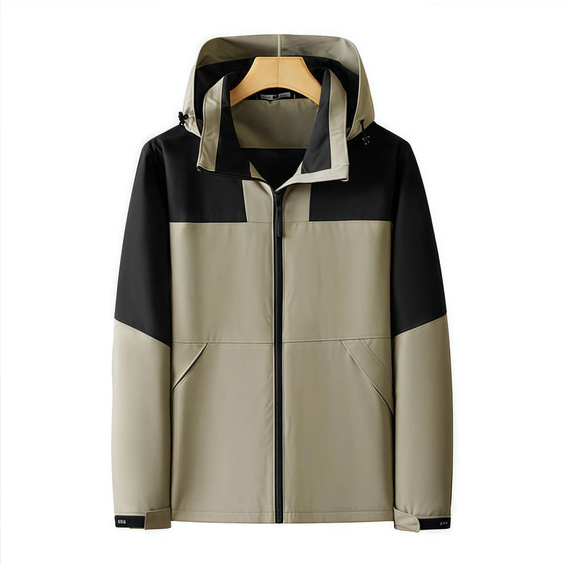 Thin breathable and waterproof couple's windbreaker jacket color-blocking outdoor work clothes mountaineering suit