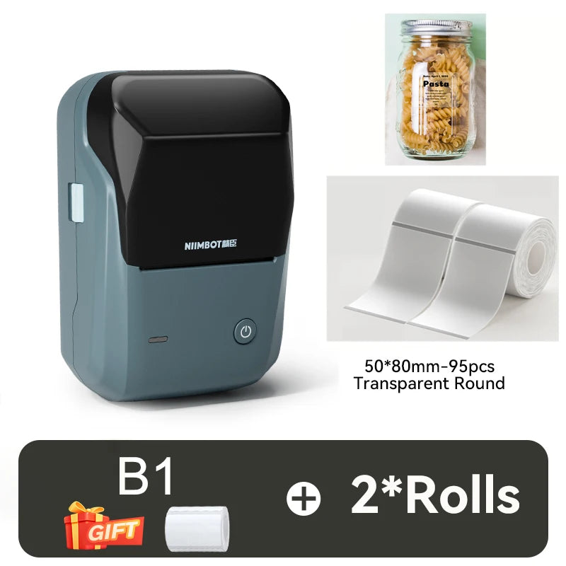 Niimbot B1 Thermal Printer Self-adhesive Food Stickers Bluetooth Label Maker Pocket Name Pirce Bacode Bussiness Labeling Machine