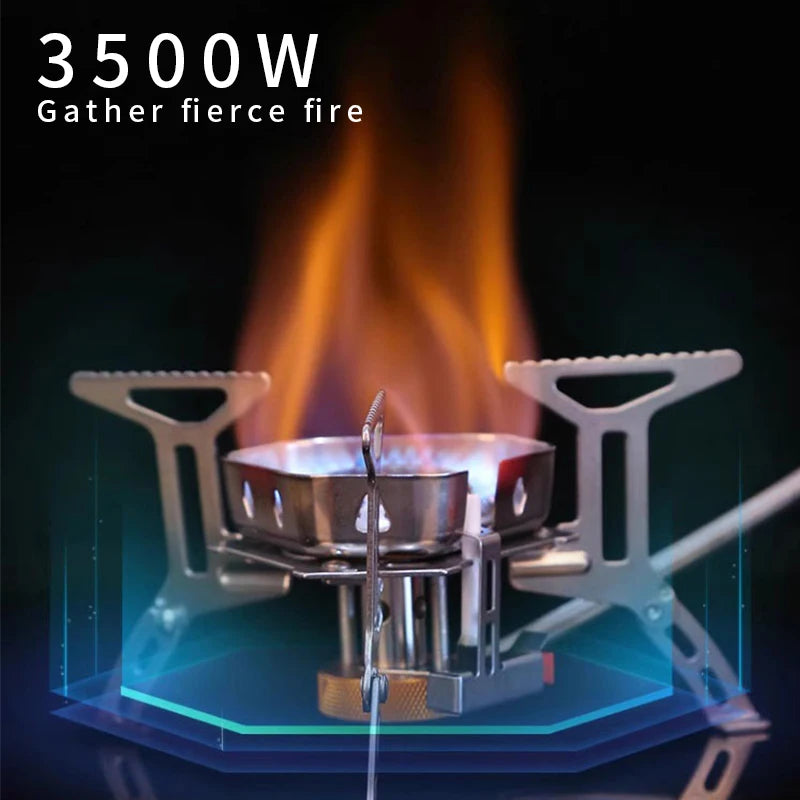 3500W Portable Folding Outdoor Backpacking Stove Camping Mini Gas Stove Tourist Equipment For Cooking Hiking Picnic