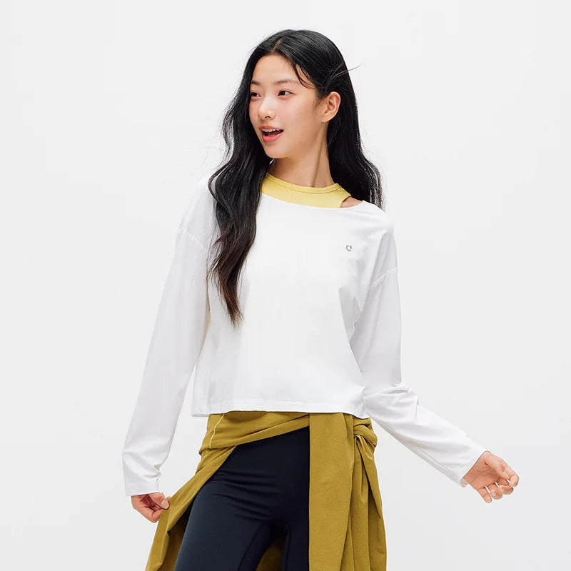 Semir Women Tshirt Moisture Wicking Quick Dry Hollow Cropped Long Sleeve Top 2026 Summer