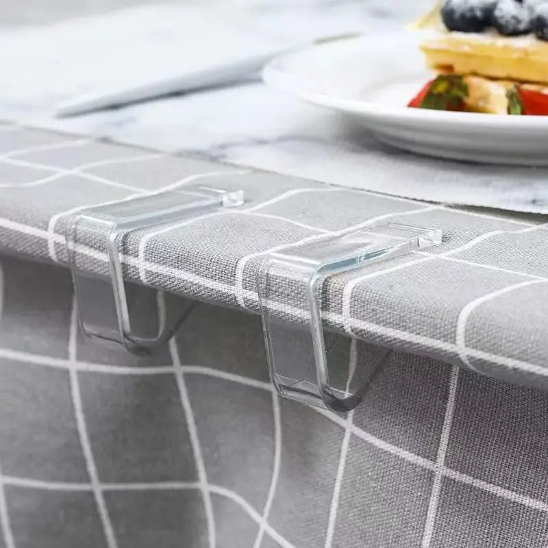 Transparent Plastic Tablecloth Clips Triangle Anti‑Slip Table Corner Fixing Buckle Table Cover Holder Clamp For Dining Table Hom