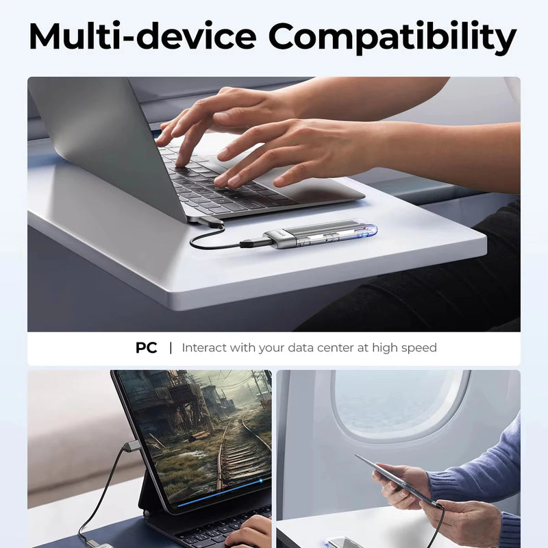 ORICO M.2 SSD Case NVME SATA SSD Enclosure Tool Free 10Gbps M.2 to USB Type C Transparent External Adapter Portable