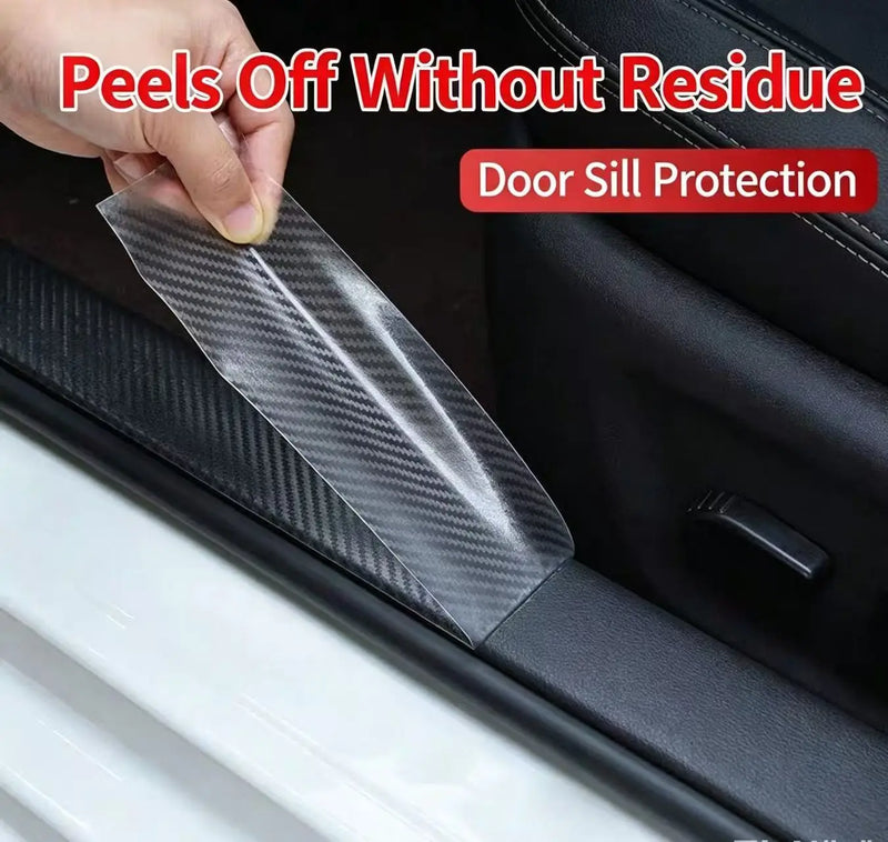 Universal Auto Door Threshold Anti-Scratch Film for Car Door Edge Protection with Carbon Fiber Texture and Bumper Guard