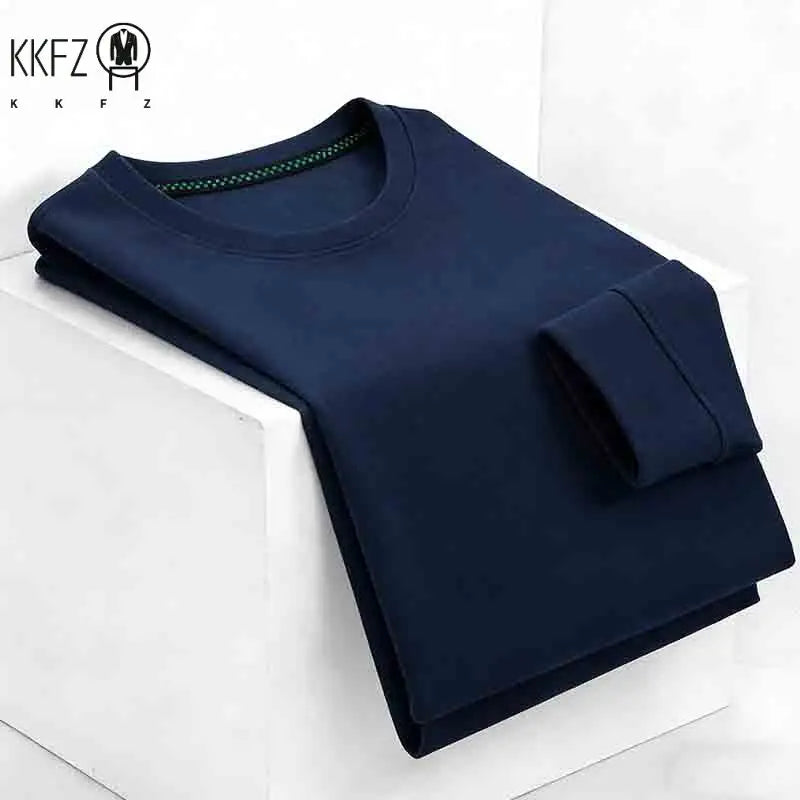 Classic Men's Solid  Crew Neck Long Sleeve Sweater Soft Touch Business Casual Top for Daily Life
