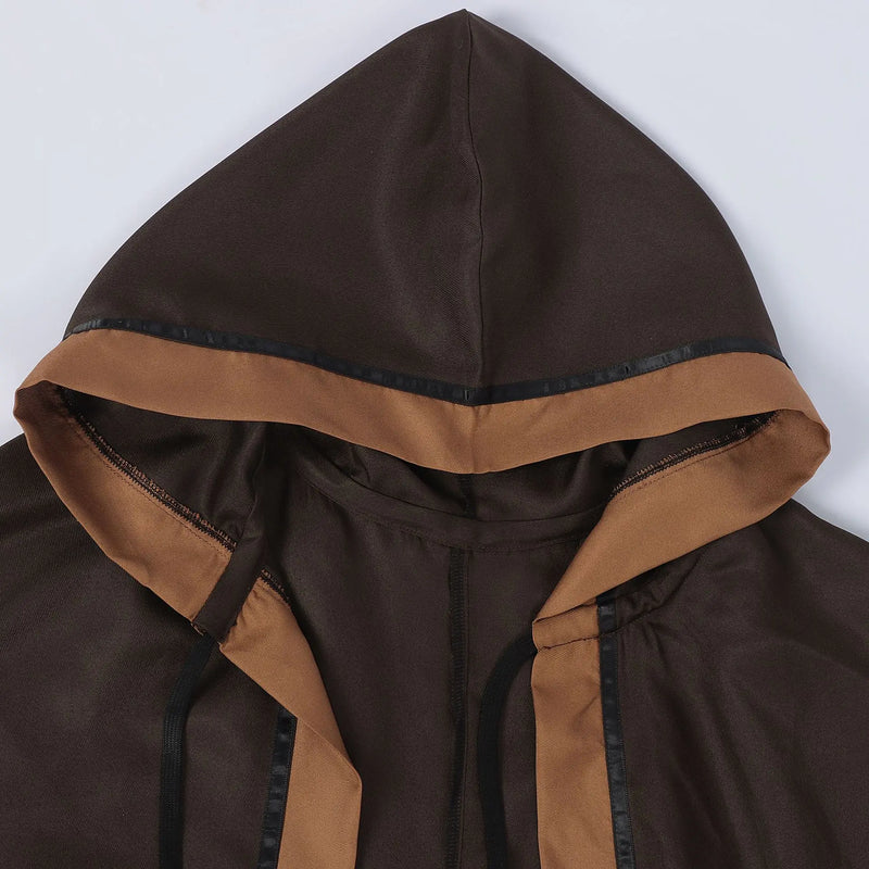 2026 New Neutral Hooded Robe, Black Grim Reaper/Wizard Tie-up Cape, Halloween/Stage Performance Long Jacket