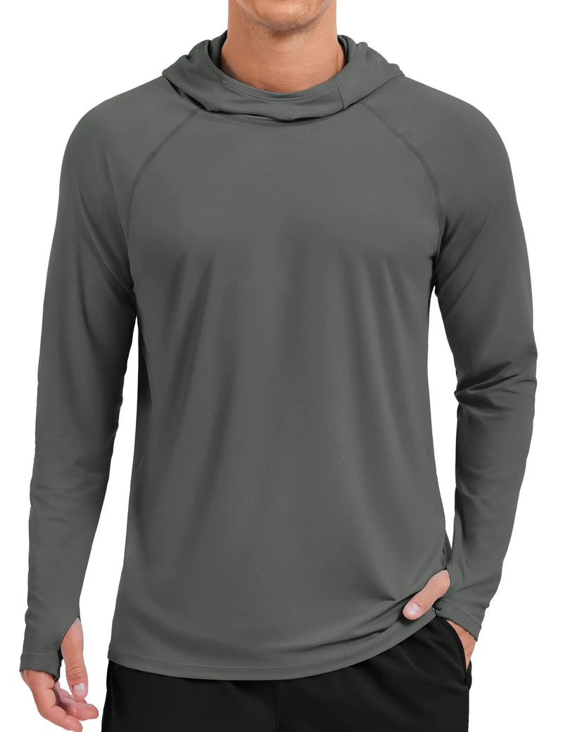 TACVASEN Men's Rash Guard Sun Hoodie Long Sleeve UPF 50+ Sun Protection SPF Quick Dry Hiking Swim Fishing Shirt