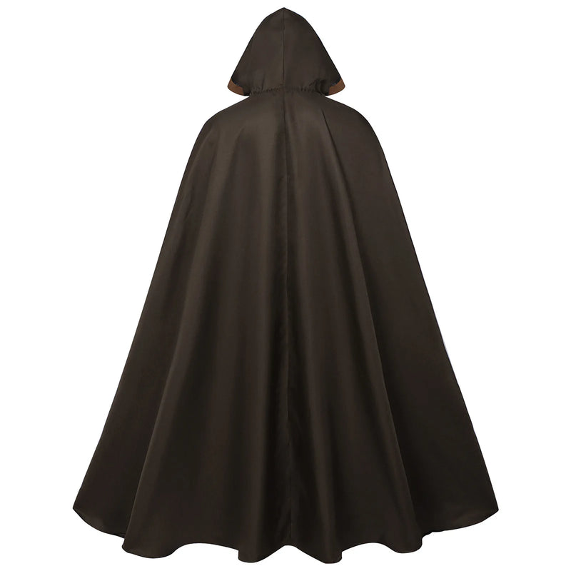 2026 New Neutral Hooded Robe, Black Grim Reaper/Wizard Tie-up Cape, Halloween/Stage Performance Long Jacket