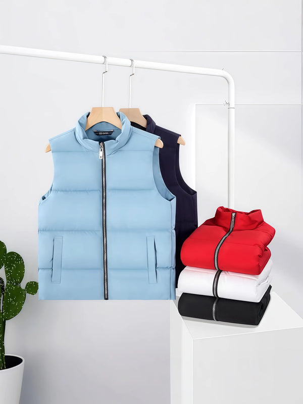 Thickened down vest for warm Autumn and Winter outdoor jackets  couple unisex large-sized vest, fashionable and versatile vest