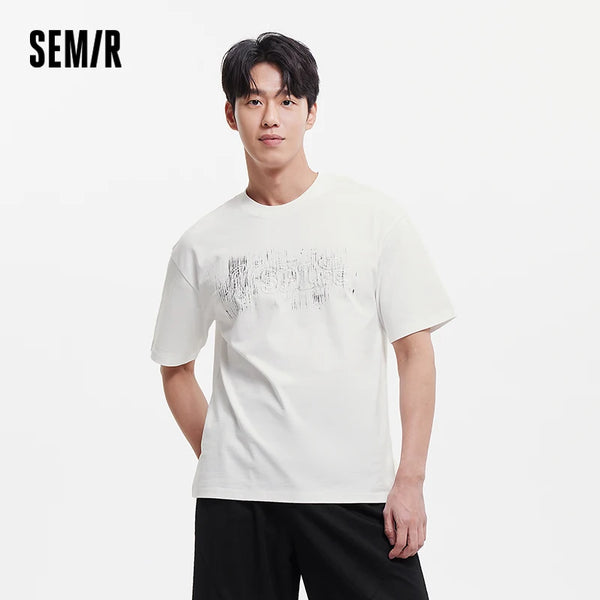 អាវយឺតបុរស Semir ឆ្នាំ ២០២៦ បោះពុម្ពអក្សរជម្រាល រចនាប្លែក រលុង ទាន់សម័យ ប៉ាក់ធម្មតា